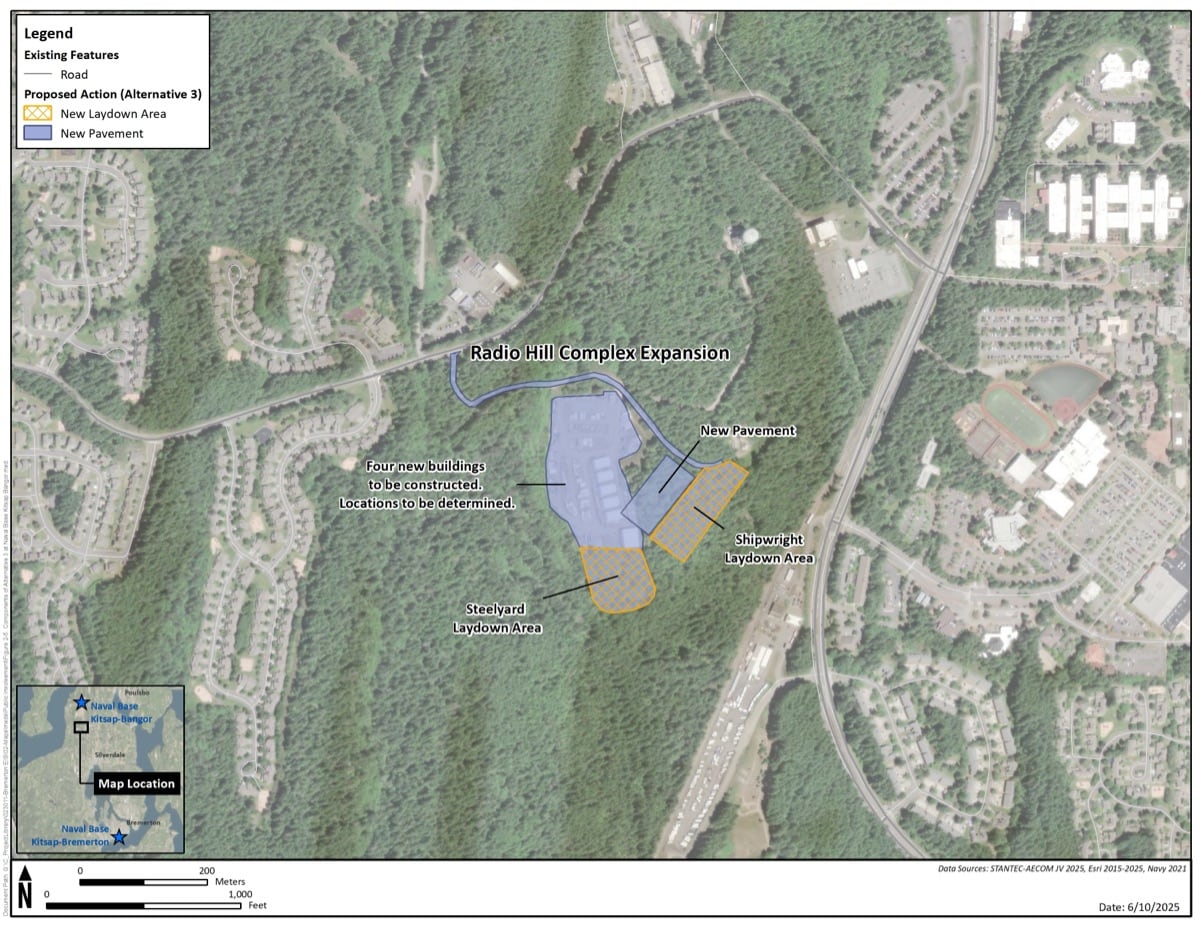 a map showing the Radio Hill complex expansion
